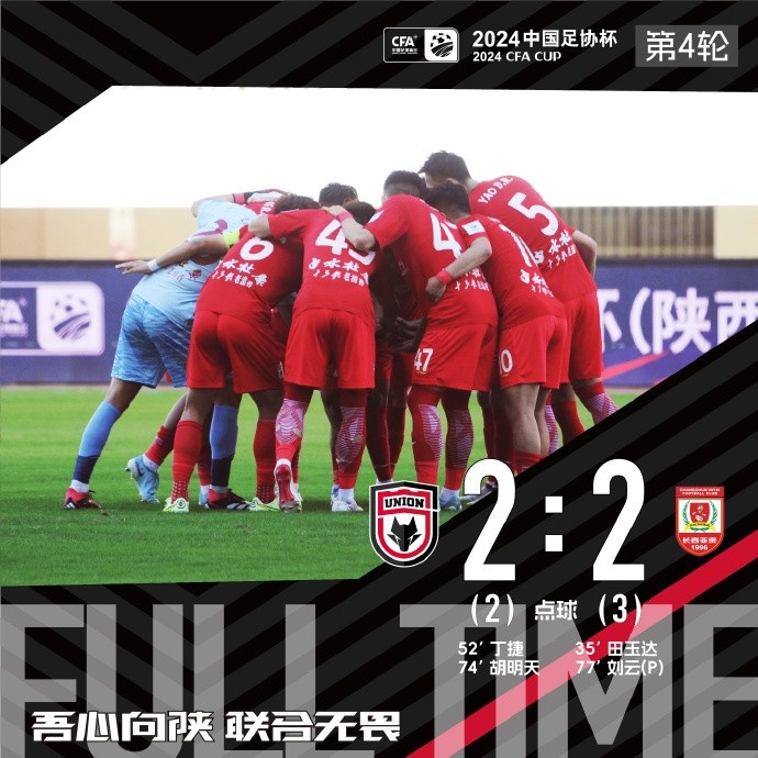 FULL TIME 陕西联合遗憾失利 止步足协杯第四轮